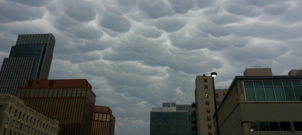 Mammatus Clouds Downtown – May 11, 2014